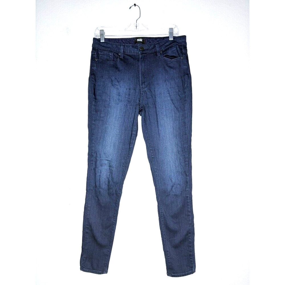 Paige 31x26 Hoxton Drama High-Rise Ultra Skinny Jean Women's Dark Blue Zip